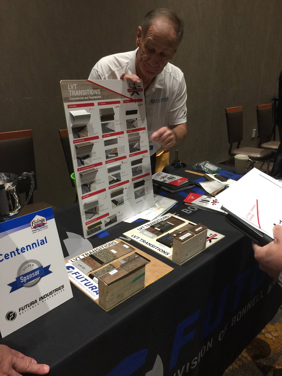_Powerhold's tweet image. Congratulations to Doug M. on winning the ⁦@FishmanFlooring⁩ Award of Excellence!  Here he is selling the ⁦@_Powerhold⁩ LVT transitions.