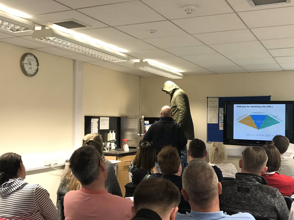 SASEPDDWest's tweet photo. Staff from @Scotambservice taking part in Applied Suicide Intervention Skills Training (ASIST) in partnership with @nlcpeople @SAMHtweets. Enabling our workforce to engage & support those contemplating suicide #mentalhealth #CPDNetwork #Training #RUThatGuy #Letstalk #turningpoint https://t.co/hdE4O1yUY7