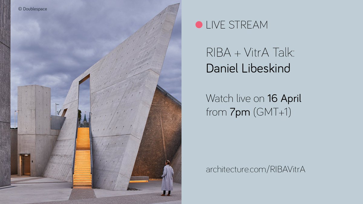 Watch internationally-renowned architect Daniel Libeskind in conversation with Icon Magazine’s Priya Khanchandani at our latest sold out #RIBAVitrA Talk, live and in full via our YouTube channel tonight at 7pm (GMT+1) bit.ly/2UeLjZY