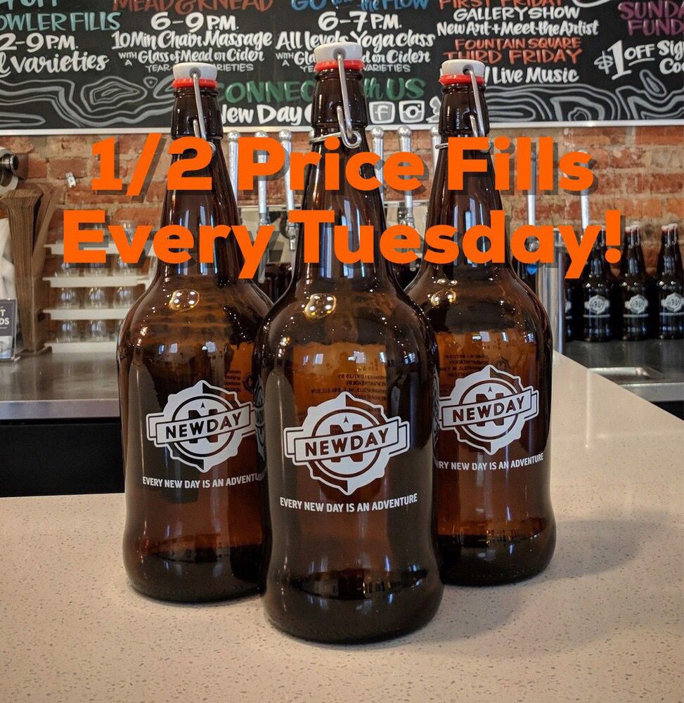 NewDayCraft's tweet photo. Lets celebrate this gorgeous Spring day with 1/2 price growler fills of your favorite meads & ciders! Fill ‘em up today from 2-9! #makeitmead #meadfulthings https://t.co/ncevmJmokp