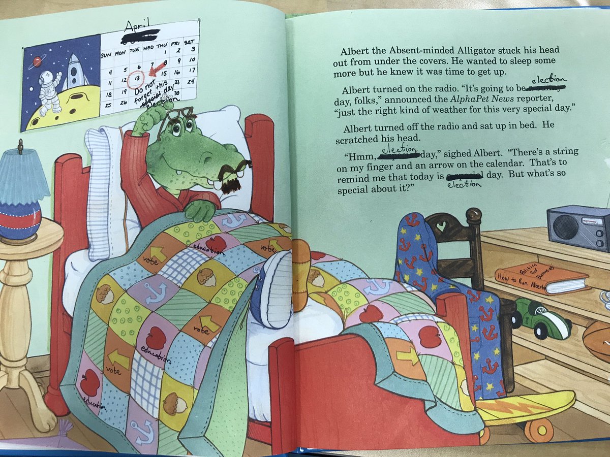 RonSouthernTwo's tweet image. Our book hacks are reflecting current events in Alberta. Check out this book about Election Day! #bookhacks #AbVotes2019