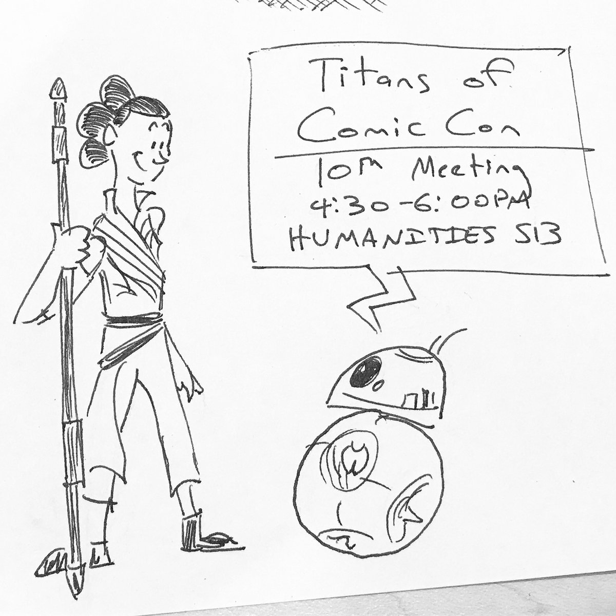 ToCCS_CSUF's tweet photo. Today is our 10th Meeting of the Semester - 4:30-6:00PM in HUMANITIES 513!

#titansofcomiccon #csuf https://t.co/zQos8URdoz