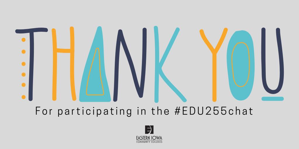 Jennife47073107's tweet photo. Thank you so much for participating in this chat! I enjoyed reading all of your responses! #EDU255chat https://t.co/5cyv1tfRot