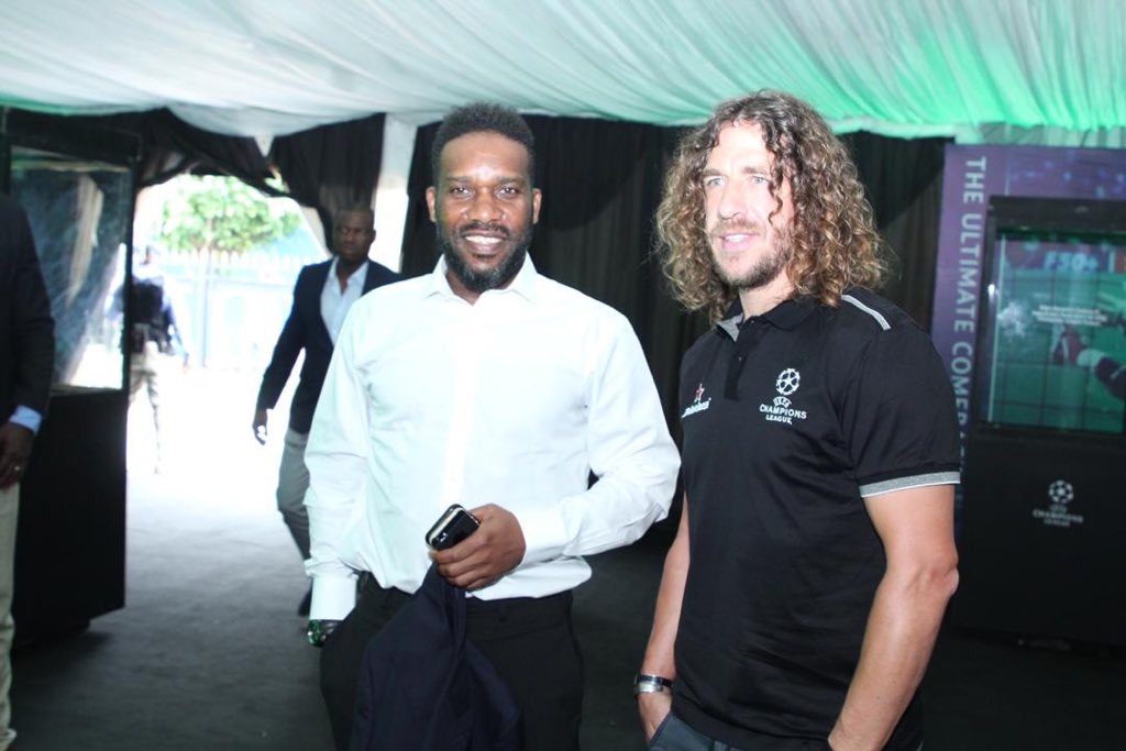 folustorms's tweet photo. I like this picture. A frame in time of men who have written their stories into history. Casual like. Just your standard #IconsLiving picture. #goals #allpunsintended #unmissable #puyol #okocha https://t.co/olni2F8s91