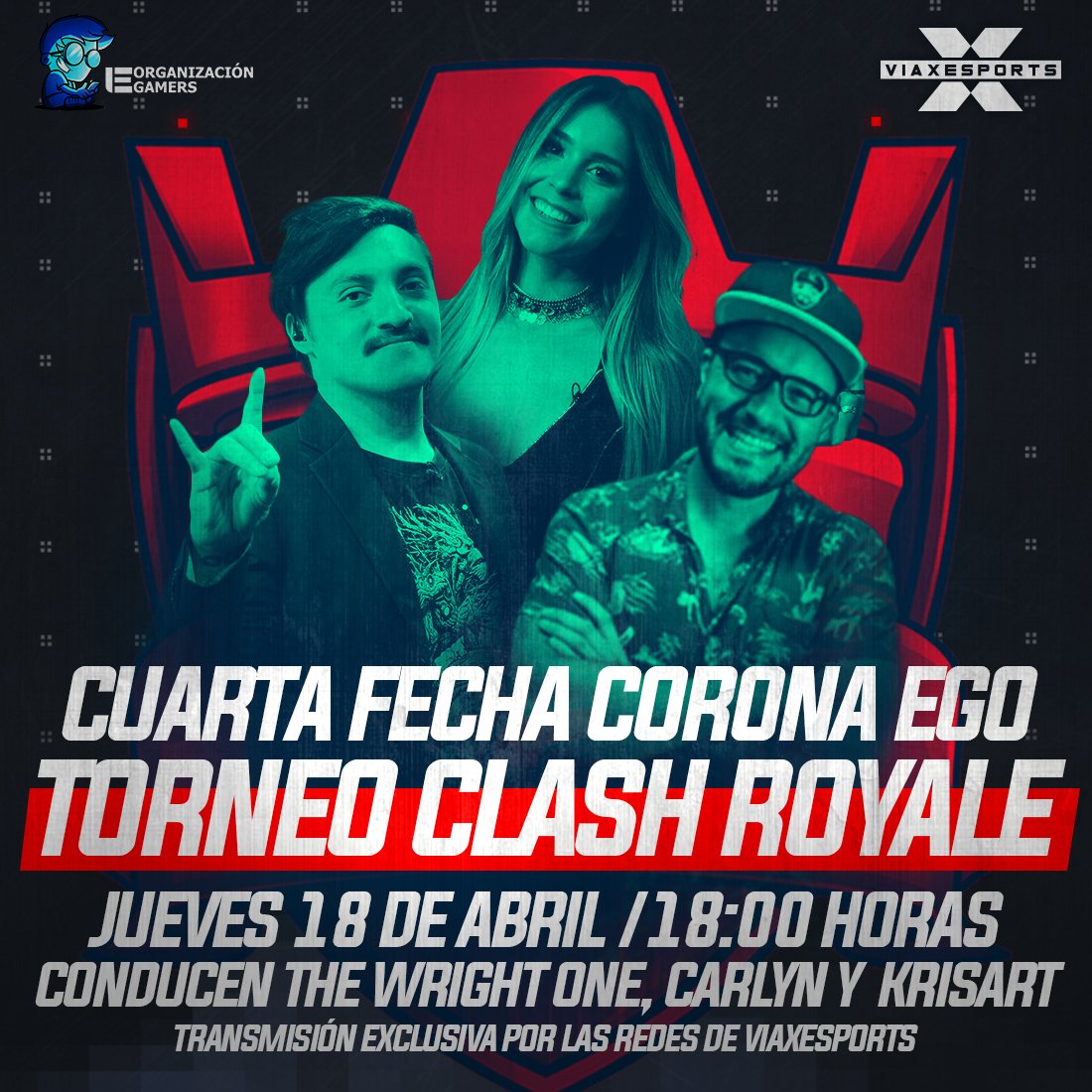Hoy jugamos la tercera fecha de #CoronaEgo 👑 El torneo de #ClashRoyale de #viaxesports y  <a href="/eGamersGG/">eGamers 🇨🇱</a> ⚡️ 18hrs EN VIVO por todas nuestras redes con @carlynperez14, <a href="/ImTheWrightOne/">Phoenix Wright //ia</a> y @Krisart_Gamer 🔥