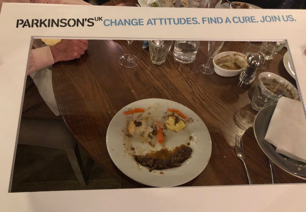 DRUM ROLL PLEASE! The winner of the 'best photo competition' for <a href="/ParkinsonsUK/">Parkinson's UK</a> #SecretSupper is..... <a href="/jillycosgrove/">Jilly Cosgrove</a>  Congrats - you have won a meal for 2 at <a href="/CucinaRusticaUK/">Cucina Rustica</a>   It was a hard choice with some lovely photos, but this made us laugh &amp; summed up the evening! Happy!