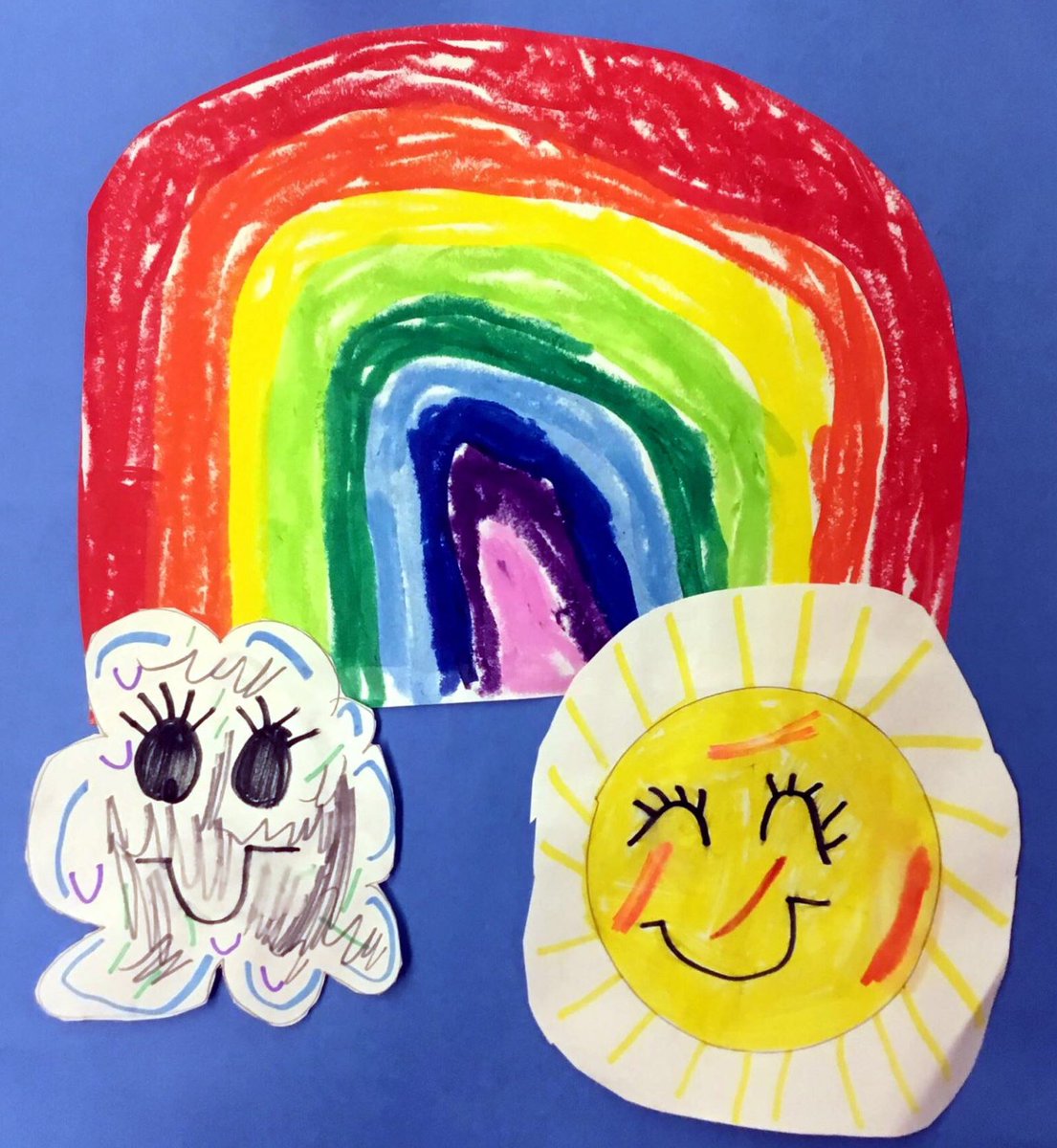 ms_ingraham's tweet photo. What a wonderful world indeed! This project inspired by the Louis Armstrong classic. #brookridgeartoftheday from @MrsBoosSMSD class 😍🥰🌈☀️☁️ https://t.co/F3aOt5P2xe