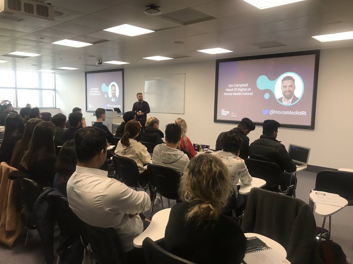 BusinessDCU's tweet photo. Ian Campbell @HavasMediaIRL chats on taking a career path in marketing agencies #GetMobile19 #jobs #recruitment https://t.co/cEribcpDuK