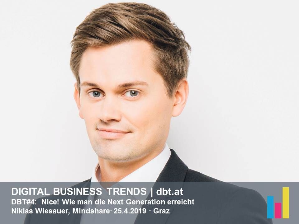 "Altbekannte Kommunikationsmuster müssen neu gedacht werden, um Emotion an die Generation Z zu bringen" - seinen Plan erklärt <a href="/NiklasWiesauer/">Niklas Wiesauer</a> von <a href="/MindshareAT/">Mindshare Austria</a> auf der DBT#4
Jetzt gleich anmelden für die <a href="/dbt_at/">dbt_at</a> "Nice - Wie man die Next Generation erreicht. buff.ly/2GhAxxm