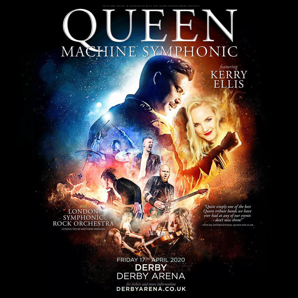 DerbyLIVE's tweet photo. Tickets are going on-sale on Thu 18 Apr at 10am instead of Friday for #QueenMachineSymphonic @derby_arena with West End star @kerryjaneellis1
Ensure you have created your Derby LIVE account tonight, so you can book from Wed at 10am in our pre-sale. 
https://t.co/3ucvTDKjos https://t.co/UQx6dzAVxZ
