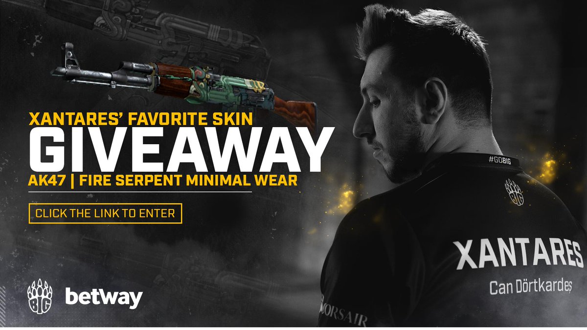 🔥 GIVEAWAY TIME 🔥

This time around you can win <a href="/XANTAREScsgo/">İsmailcan Dörtkardeş</a>'s favorite skin, a MW Fire Serpent AK, thanks to Mr. <a href="/betwayesports/">Betway Esports</a>! GLHF! 

👉 bit.ly/XANTARES-BETWAY