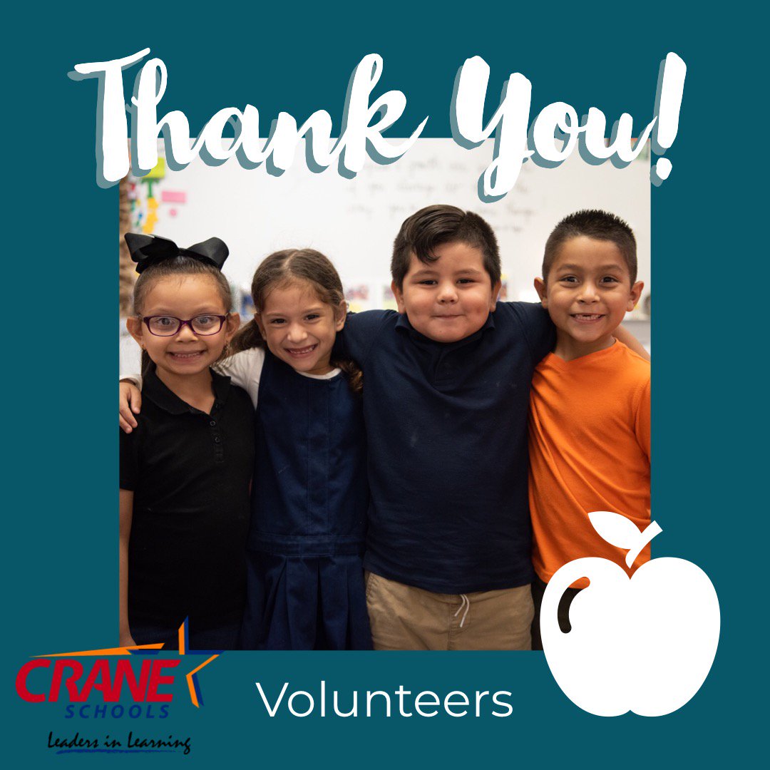 We appreciate our Crane parents, community, and staff volunteers for their support of our students, teachers, and schools! Tag a volunteer and say thank you💙 #WeAreCrane #DreamBigger #PublicSchoolVolunteerWeek