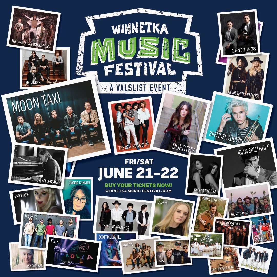 WinnetkaFest's tweet photo. Are you getting excited?! Our full schedule will be announced this Friday! https://t.co/C3nLGvJRFP See you June 21-22 🎤🎸🎺🥁#winnetkamusicfestival #valslist https://t.co/YcrITAKVUN
