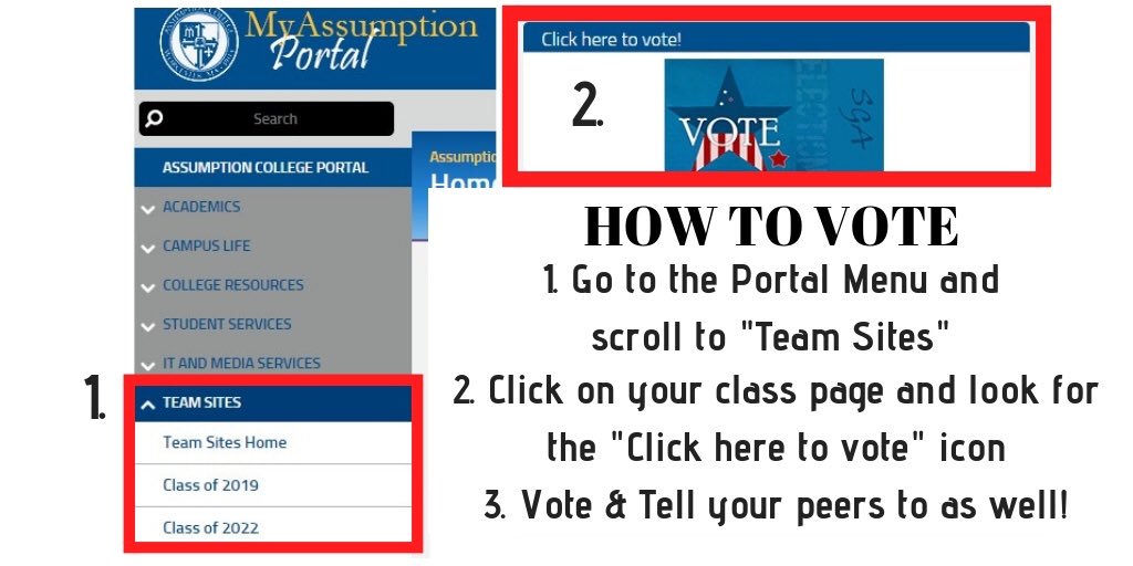 AC_SGA's tweet photo. Today is the day... ELECTION DAY! Please voice your choice for who represents you to Assumption administration https://t.co/1ZyMlaWJSs