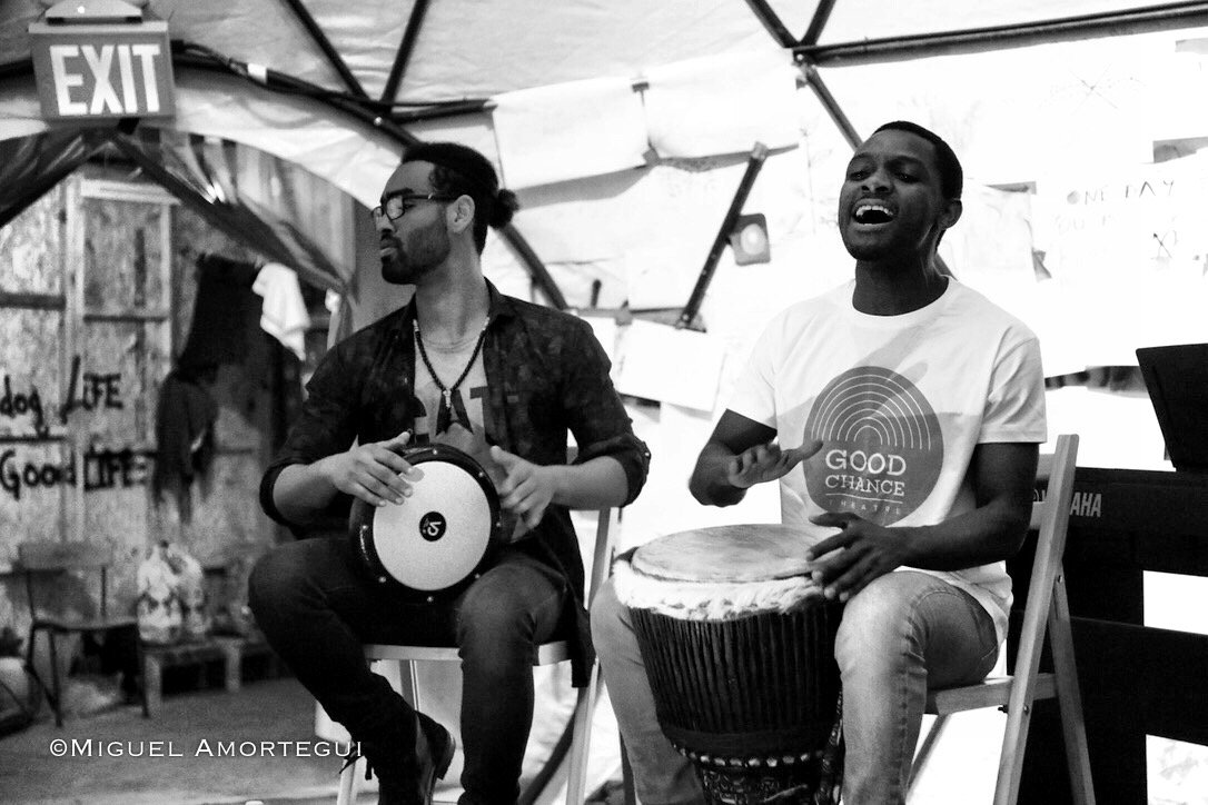 GoodChanceCal's tweet photo. These two!
@FalsettoJohn and @mosarrar1 breaking some beats and singing some tunes earlier this year.
#SoundsofRefuge
Buy the album here: https://t.co/P38gX9nvsW https://t.co/LIH58Enqug