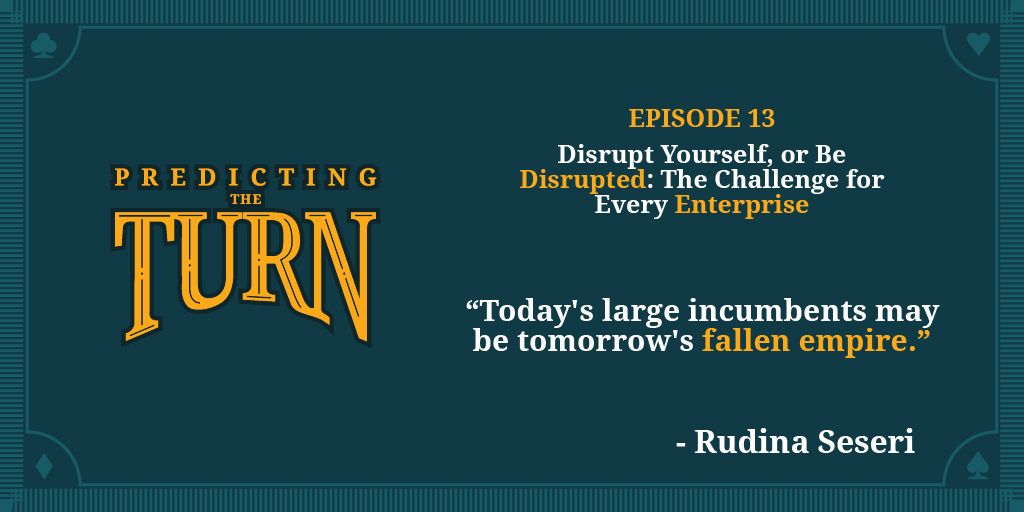 daveknox's tweet photo. "Today's large incumbents may be tomorrow's fallen empire." - @rudina11 of @GlasswingVC on #PredictingTheTurn - https://t.co/57GYKoAuPw https://t.co/JczOykqotI