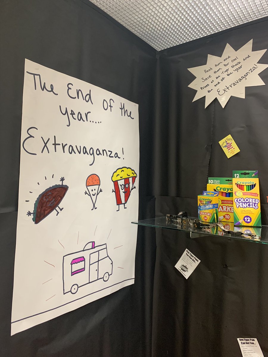MrsSommerWMS's tweet photo. Reminding students of what they can earn by being Respectful, Responsible, and Safe with our Tiger Shack display. Keep up the great work WMS! #TigerWMS #WMSBuildingExcellence https://t.co/ErKo9JMA9a