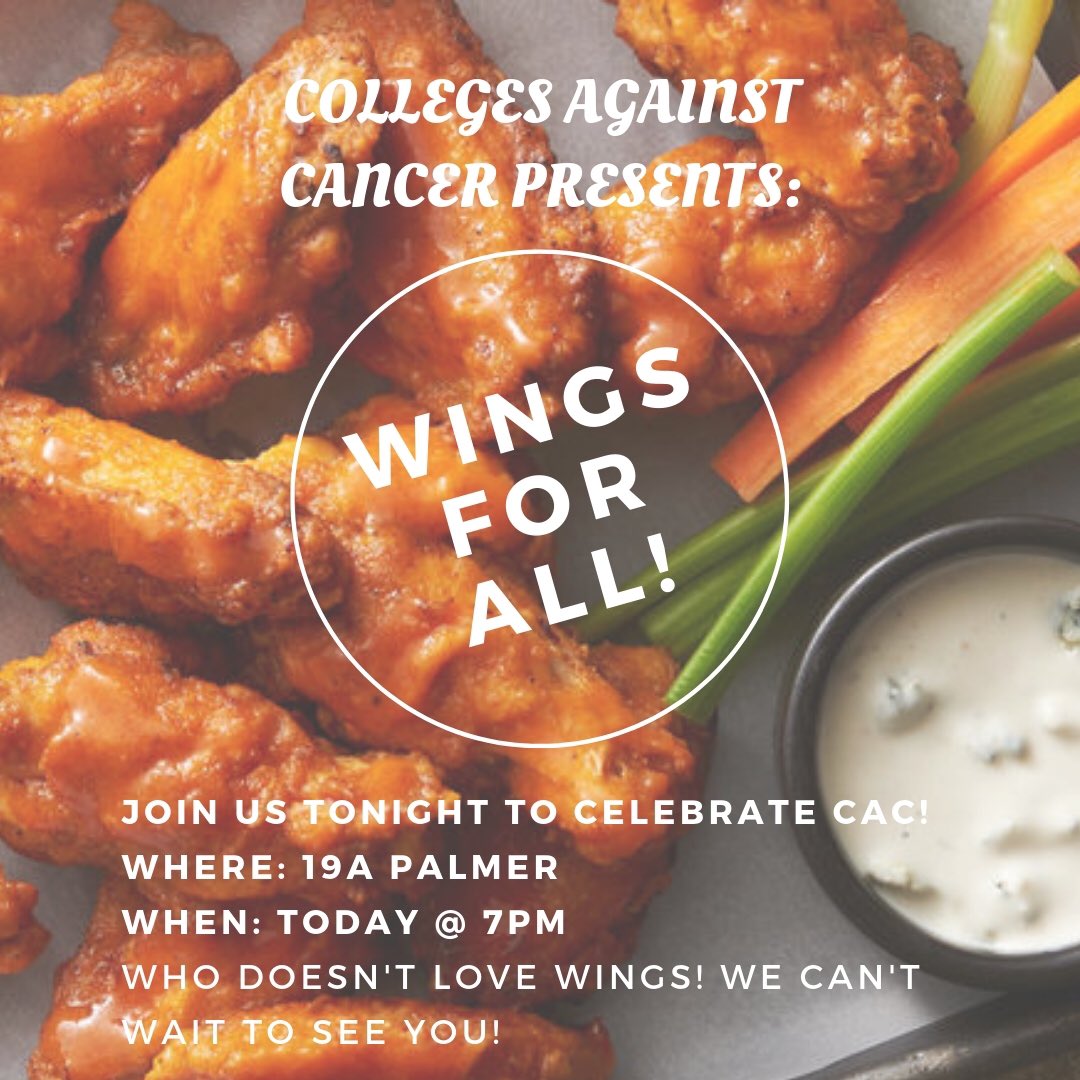 CAC_OU's tweet photo. Join us tonight at 7 for a wing-filled night! We can’t wait to see you there, and who doesn’t love wings? 💚 #CACOU https://t.co/REbighP7ao