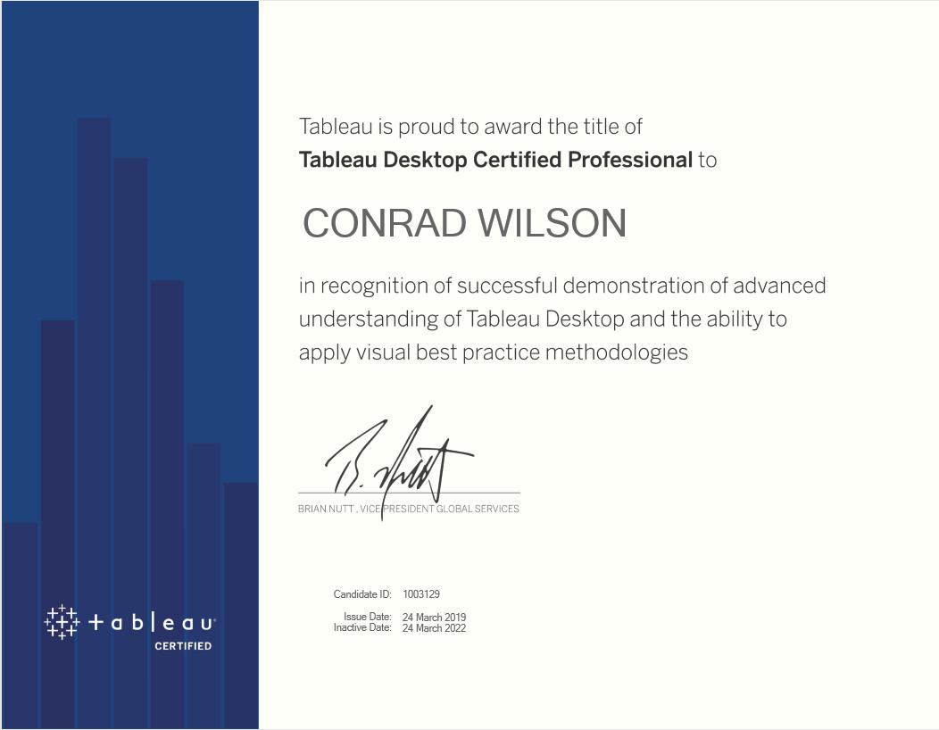 Very pleased to have passed my #Tableau Certified Professional exam. Thanks to everyone at the <a href="/infolabUK/">The Information Lab</a>  for their support 🥳