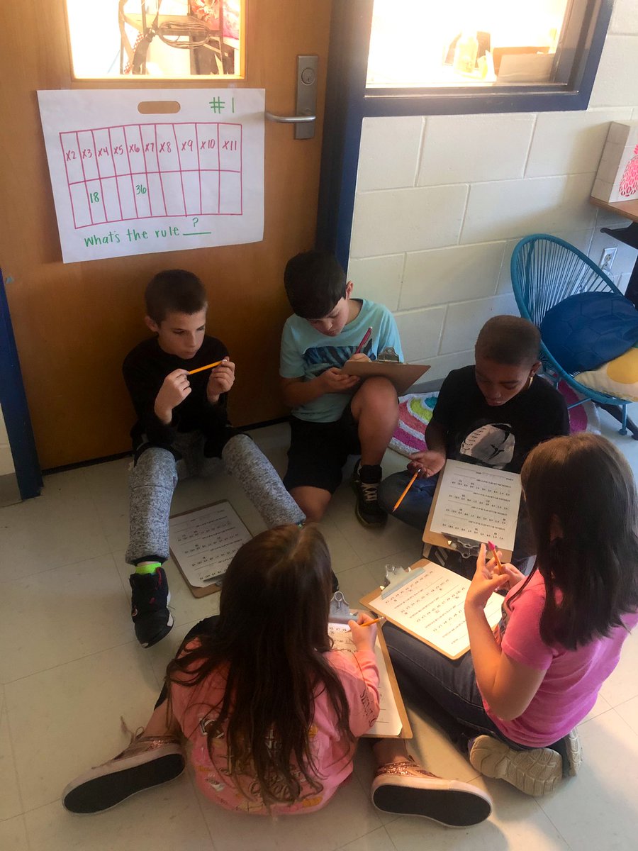 MrsDavis618's tweet photo. Today we worked in groups to solve and find patterns in multiplication tables around the room! #ownyourimpact #matharoundtheroom https://t.co/mIRqbvZV6s