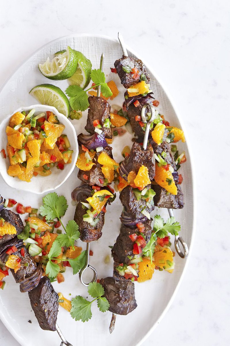 CondensedP's tweet photo. Broiled Steak Kabobs with Orange Relish

Not grilling season yet? Try these kabobs that can be made in your oven.

Ingredients:

1 1/2 c. orange segments, chopped
1/2 c. cucumber, chopped
1/2 c. red bell pepper, chopped...

Source: Country Living 
#tastytuesday #tasty https://t.co/DcDG5rIceJ