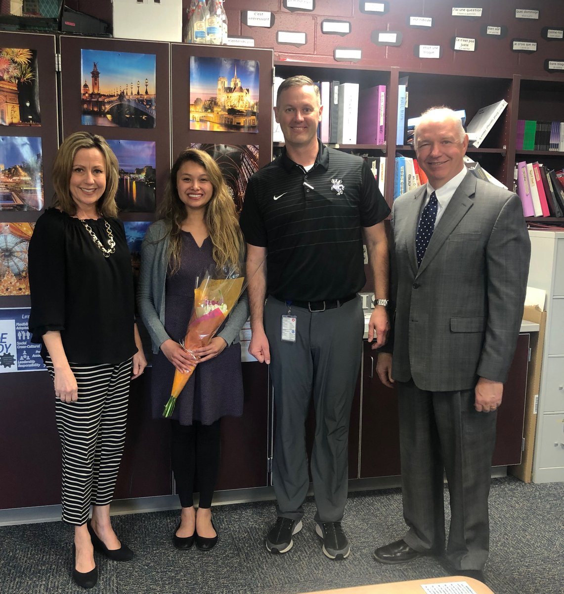 BPSF92's tweet image. [OF THE YEAR AWARDS] Amy Nguyen was surprised this morning by her AP French students to learn she was named the 2019 New Educator of the Year!

This is Nguyen's second year as a French teacher at Bennington High School where she also leads various extra curricular activities.