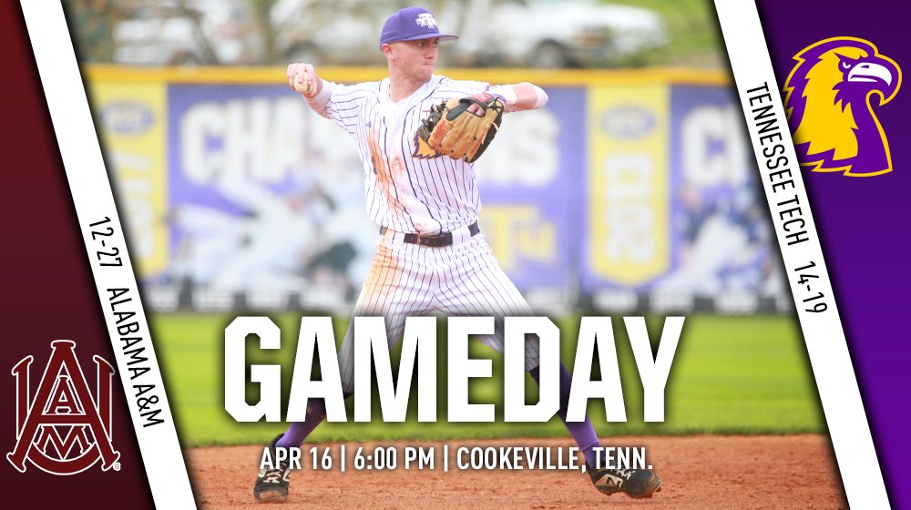 🦅⚾GAME DAY⚾🦅

⏰ 6:00 PM
🆚 @AAMU_Baseball
📍 Cookeville, Tenn.
🏟 Quillen Field/Bush Stadium
📈 bit.ly/2ZcP5qt
📰 bit.ly/2XcA32j

#WingsUp #FillTheQuill