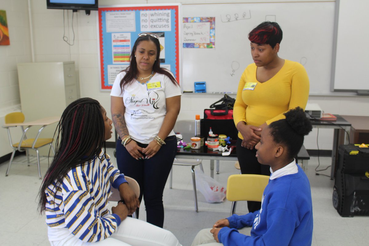 cisofcumberland's tweet photo. CIS of Cumberland County would like to thank owner, Kevin Brooks , Keith White, Chrissie Austin, Arielle for their time cutting, styling &amp; chatting with some of our Ireland Drive Middle School students!  We appreciate all the support! https://t.co/UZQWGanA5d