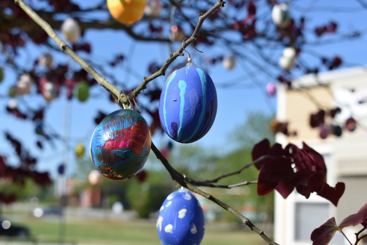 FrauLegall's tweet photo. Tree of Life (Osterbaum) at South Forsyth High School. @SouthMosaic @SouthForsythHS https://t.co/7eqL5GoPIc