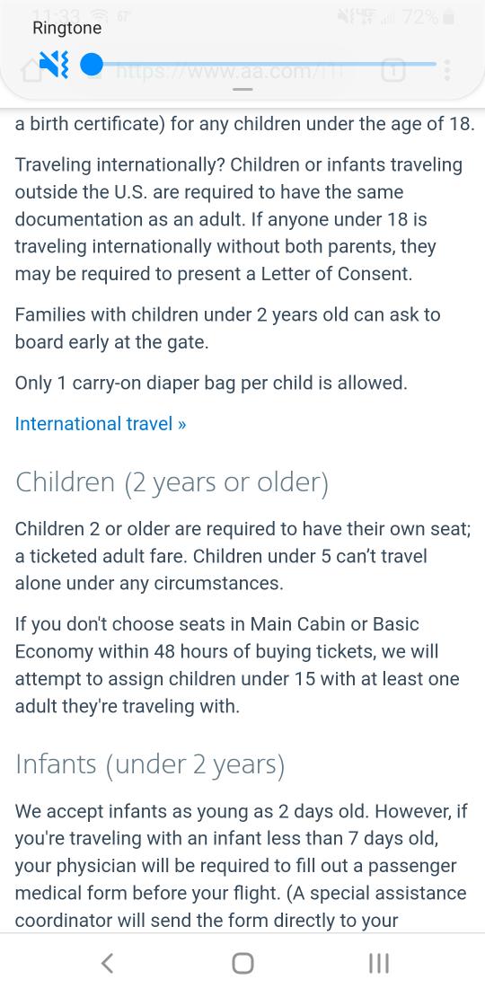 RECarterAuthor's tweet photo. @AmericanAir in Dallas FTW w/a 7mo and your agents refused to let my husband and I board early with our baby because they claimed no such policy. Literally had to argue with your agents and show then a screenshot of your rules page for under 2yrs. Never flying AA again https://t.co/xNMmKTdOUa