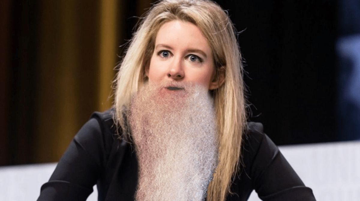 TechLoafNews's tweet photo. Elizabeth Holmes’ thick, flowing, 4-foot-long wizard beard may have been fake, investigation reveals

https://t.co/gWyTMLFWM8 https://t.co/09G0TOdsty