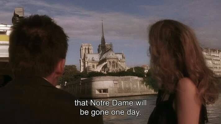Earth_Oscar's tweet photo. #NotreDame ปรากฏอยู่ในภาพยนตร์เกือบทุกเรื่องที่ใช้กรุงปารีสเป็นฉากหลังมากพอๆ กับหอไอเฟล ทั้ง Amélie (2001), The Bourne Identity (2002), Midnight in Paris (2011) และ Before Sunset (2004) ซึ่งมีประโยคที่นางเอกพูดว่า "แต่คุณต้องคิดว่าสักวันหนึ่งน็อทร์-ดามจะหายไป" #MovieTwit https://t.co/QAR3zUgChL