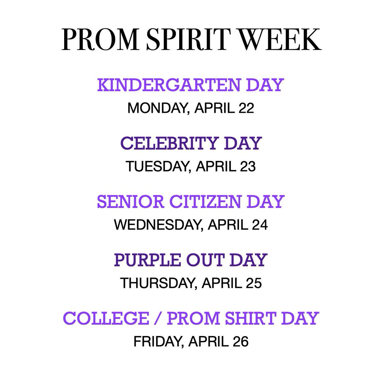 HERE THEY ARE SENIORS! LETS HAVE SOME FUN NEXT WEEK! 🕺🏻💜
