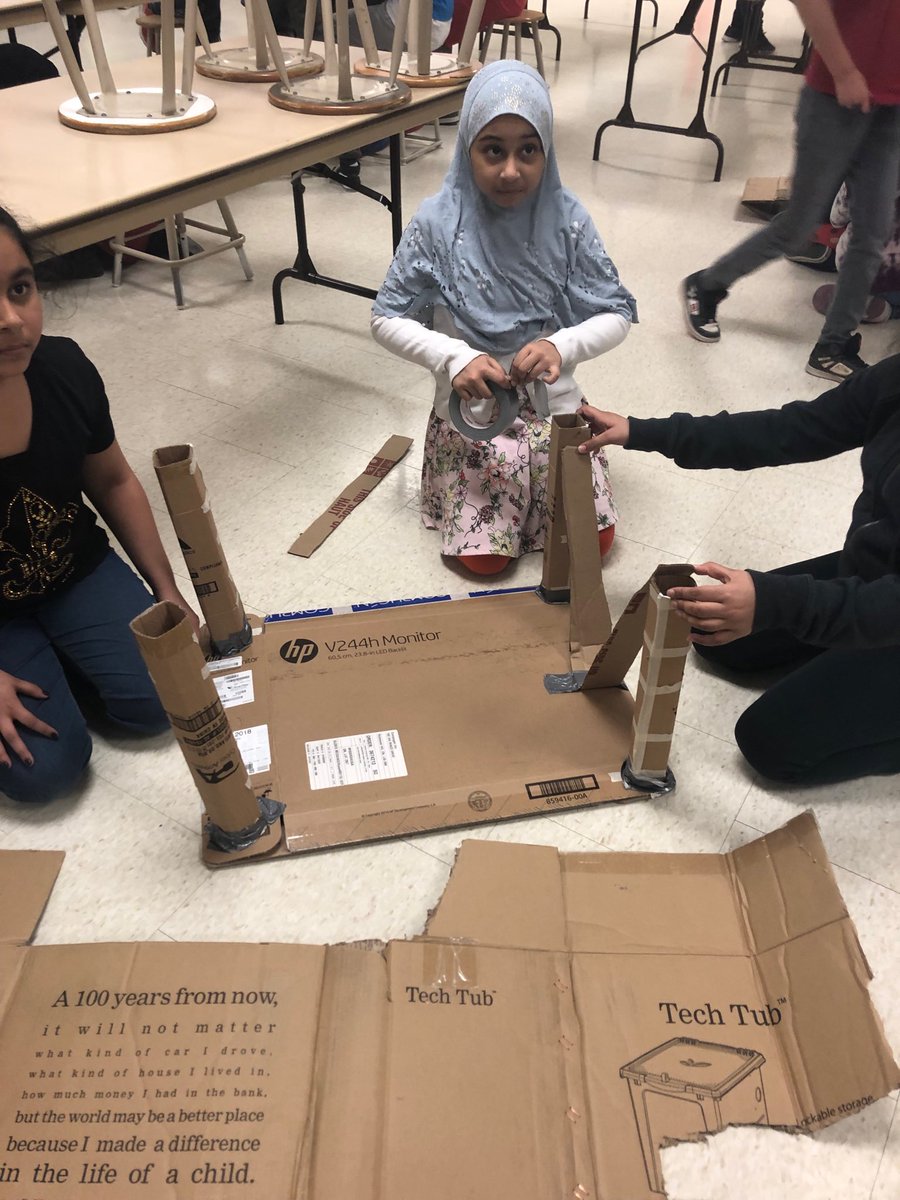 Getting ready for our math night.... grade 5’s and 3’s are working together!!!