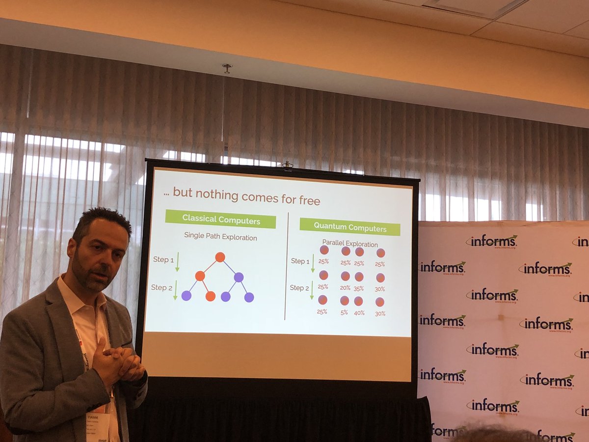 CarlosSocarras's tweet photo. Interesante presentación sobre Quantum Computing de @YGamvros en @INFORMS #informs2019 #2019Analytics @2019Analytics #ORMS @Smart_BP https://t.co/fvPq8zl2BJ