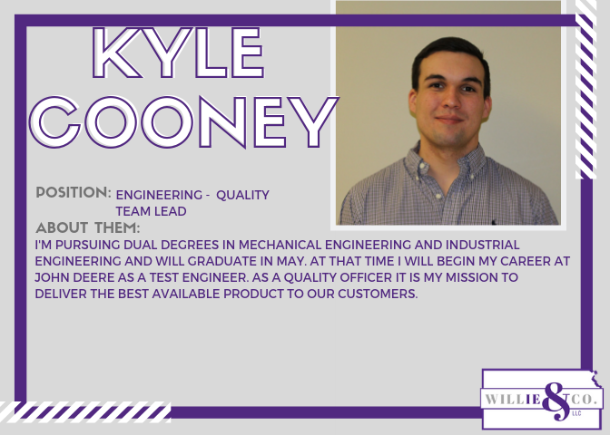 WillieAndCoLLC's tweet photo. Employee Spotlights! Meet a leader of the Engineering Logistics team, Kacie Hull, and a leader of the Engineering Quality and Production team, Kyle Cooney! https://t.co/OHTu9903Ak