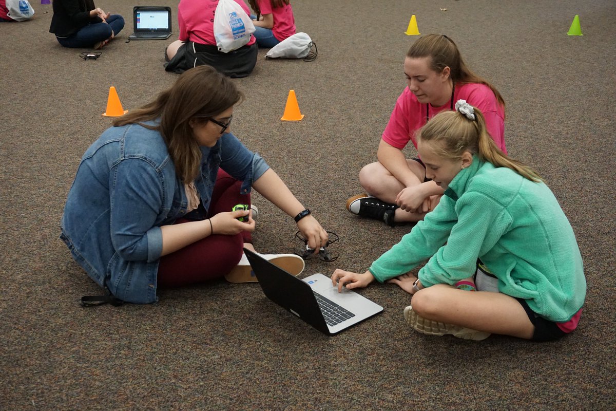 EASTovation's tweet photo. What a great opportunity Coding Takes Flight had this past week to present to some exceptional young ladies @GirlsofPromise Summit.  So much excitement in the air as these #GirlsWhoCode worked through obstacle courses and raced using #drones and #coding.  @EASTinitiative https://t.co/MtkS6FAPBW