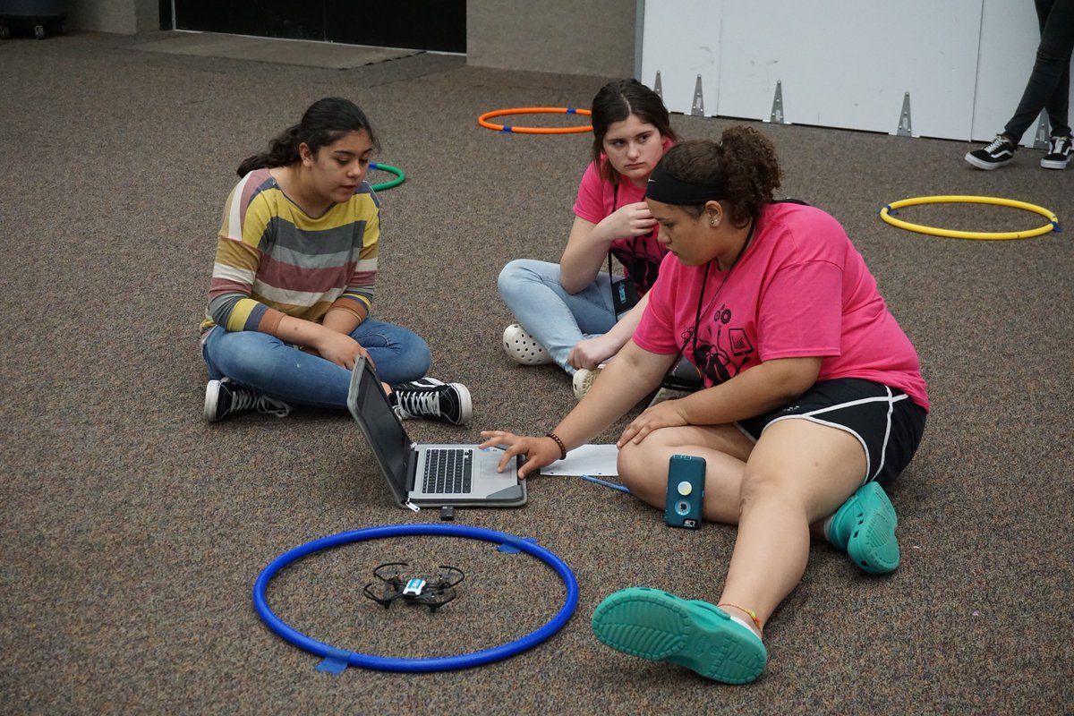 EASTovation's tweet photo. What a great opportunity Coding Takes Flight had this past week to present to some exceptional young ladies @GirlsofPromise Summit.  So much excitement in the air as these #GirlsWhoCode worked through obstacle courses and raced using #drones and #coding.  @EASTinitiative https://t.co/MtkS6FAPBW
