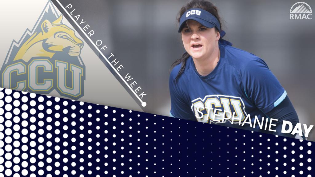 RMAC_SPORTS's tweet photo. Stephanie Day of @ccucougars went 7-of-10 at the plate landing seven hits, five runs, six RBI, four walks, a double and three home runs to be named #RMACsb Player of the Week. #EverythingElevated https://t.co/SD8x1ct2WV