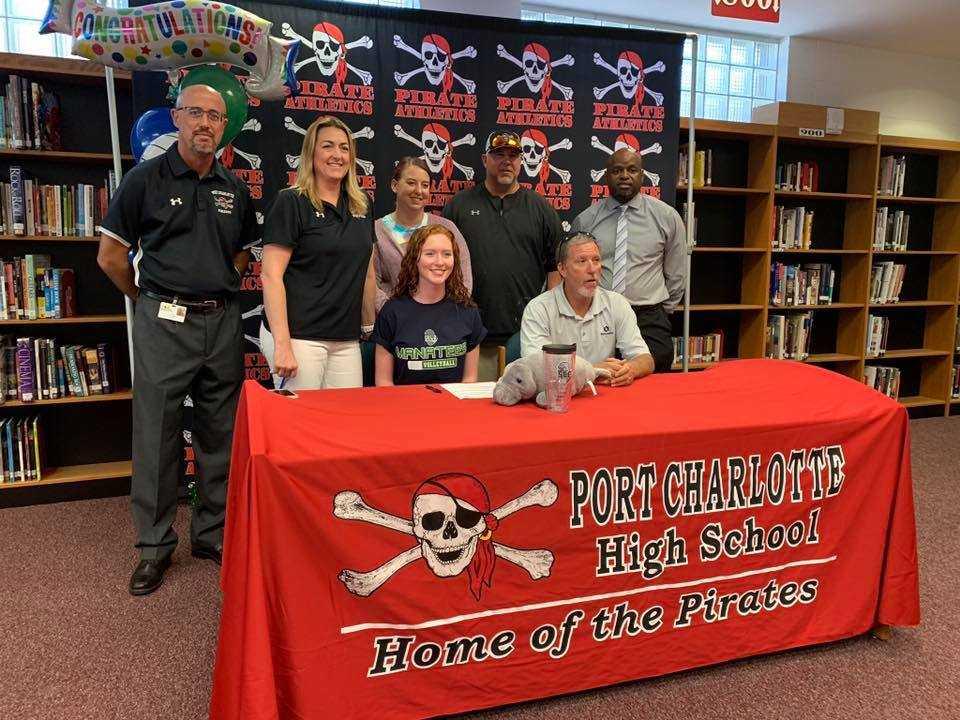PCPiratesHS's tweet photo. Congratulations to McKenzie Stewart who signed to play collegiate volleyball at the State College of Florida (SCF)! https://t.co/BkVJEE1IzO