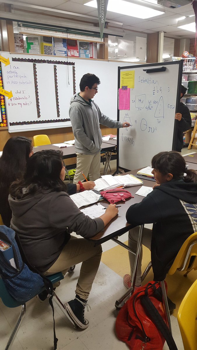 Ross AVID students are experts for the day and reteach math skill #STAARreview @NISDRoss @NISD_AVID