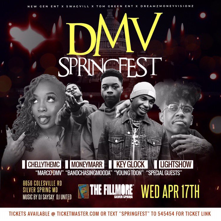 litkaraokee's tweet photo. DMV SPRINGFEST Is Going Up TOMORROW NIGHT 🔥🔥

KeyGlock | Lightshow | MoneyMarr | ChellyTheMC | &amp; More Special Guests
@KeyGLOCK @Lightshow10thPL @1019Marr @ChellyTheMC @MarcoDMV 

Get Your Tickets Before They Are GONE 💨
🎟:  https://t.co/M99s78Yylp https://t.co/dBjWH3jlgh
