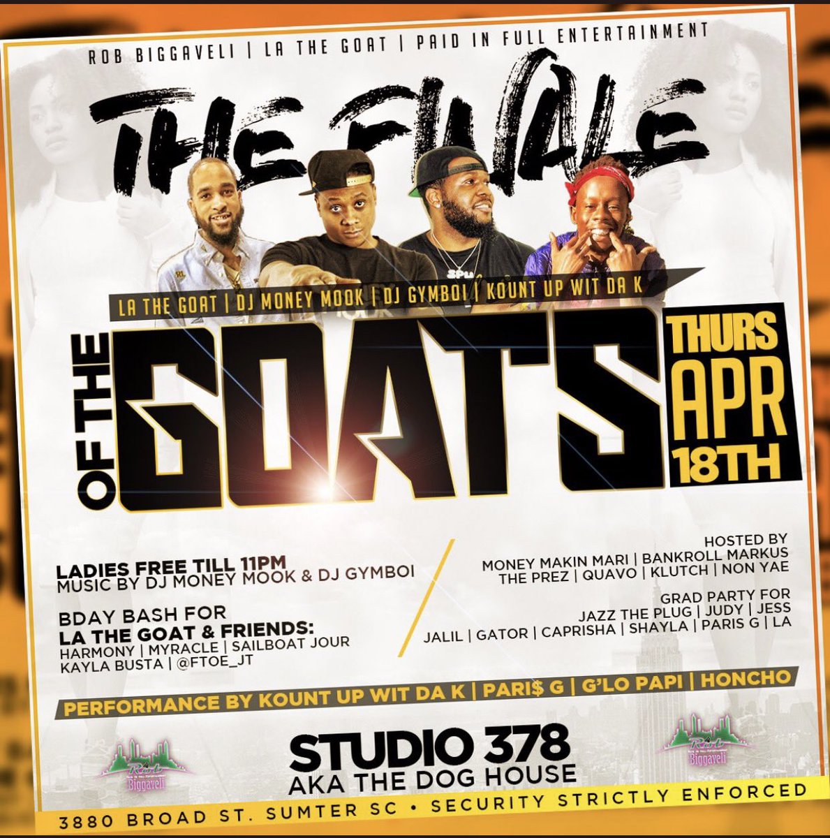 HonchoWick9's tweet photo. Mann Fucc that !!! Pull up at the DoGHouse Thursday night !! Y’all know y’all ain’t got shit else to do 🤷🏾♂️ everybody &’ they moma Gone be out dey , come show my boi @theplug_5 some love for his last party 💯💯 #TheFinaleOfTheGoats #Studio378 #Sumpter #SC #ImFromTheSwamp‼️ https://t.co/ot350ZdlRV