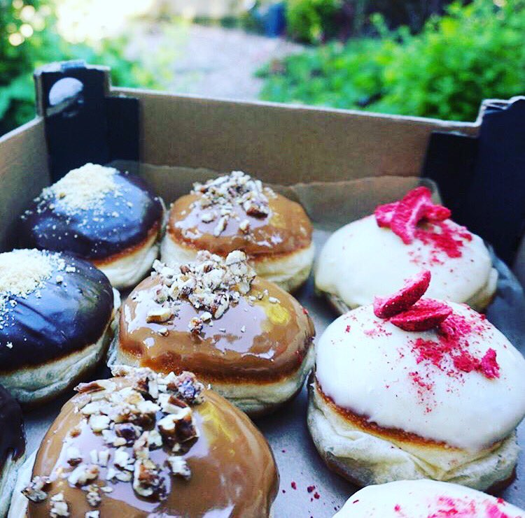 GRUBMCR's tweet photo. Ooh it’s yet another GRUB first timer this weekend, and this time it’s Saturday’s dessert! 
Brought to you by @GJsDoughnuts, these doughy pillows can be yours noon until they’re all gone! https://t.co/lqfM9GB30d