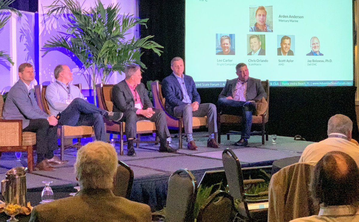 ChrisOrlandoSMX's tweet photo. Talking #HPC, #HPDA, and #AI at #AdvancedScaleForum with @scalematrix and our partners @HPE_HPC @BrightComputing @intel https://t.co/PMZXaGrfEX
