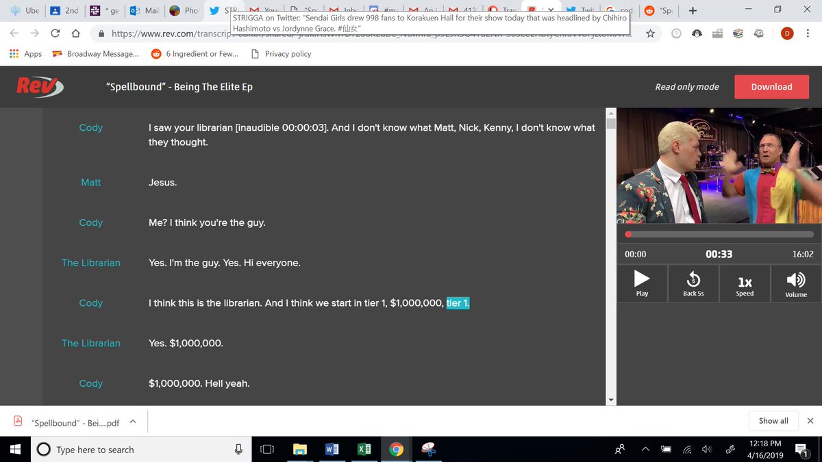 TranscribingE's tweet image. If you know anyone that is hard of hearing and a wrestling fan, please direct them to us! We&apos;re providing FREE Being the Elite transcriptions for the hard of hearing. Please support this project! #AEWisforEveryone #WrestlingIsForEveryone

patreon.com/transcribingel…