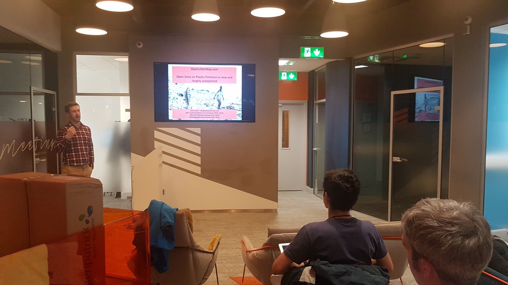 CorkOpenTech's tweet photo. Great talk on right now on how https://t.co/3uTCc7rjaP is changing the world on Plastic Pollution. Sharing open data too all. #LitterWorldCup #OpenLitterMap @CorkOpenTech https://t.co/EQqSp6xwhJ