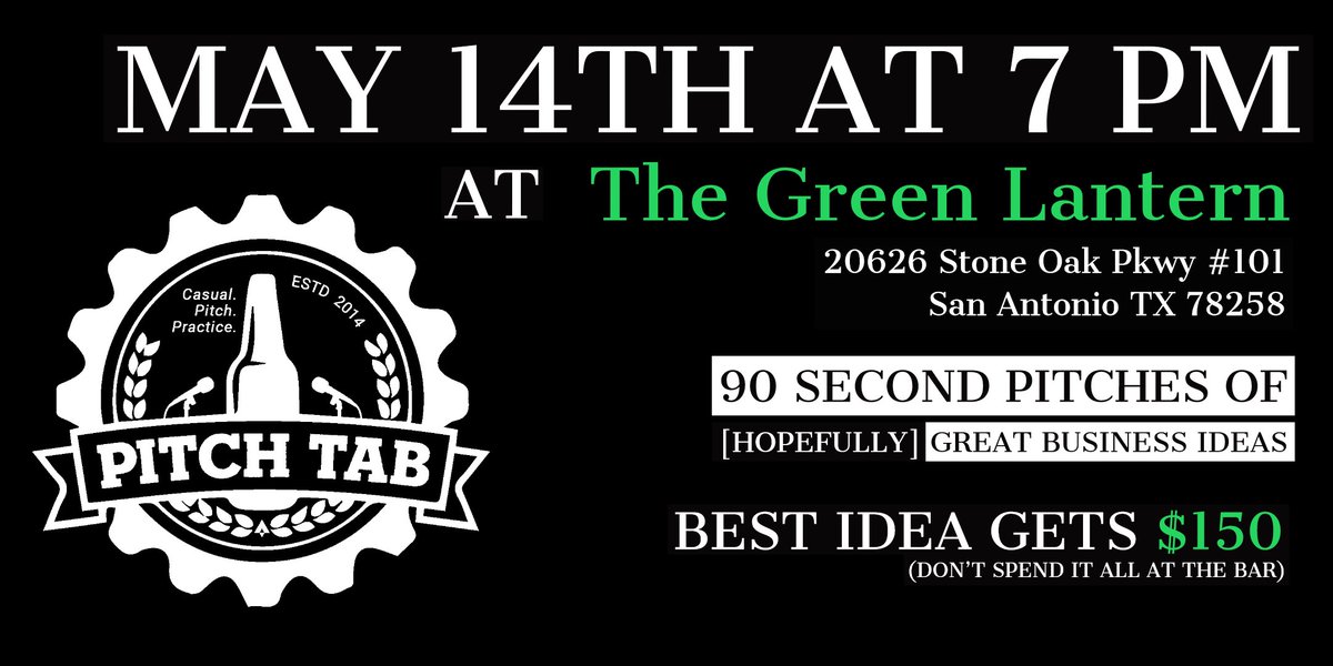 Next Pitch Tab May 14th at 7pm !