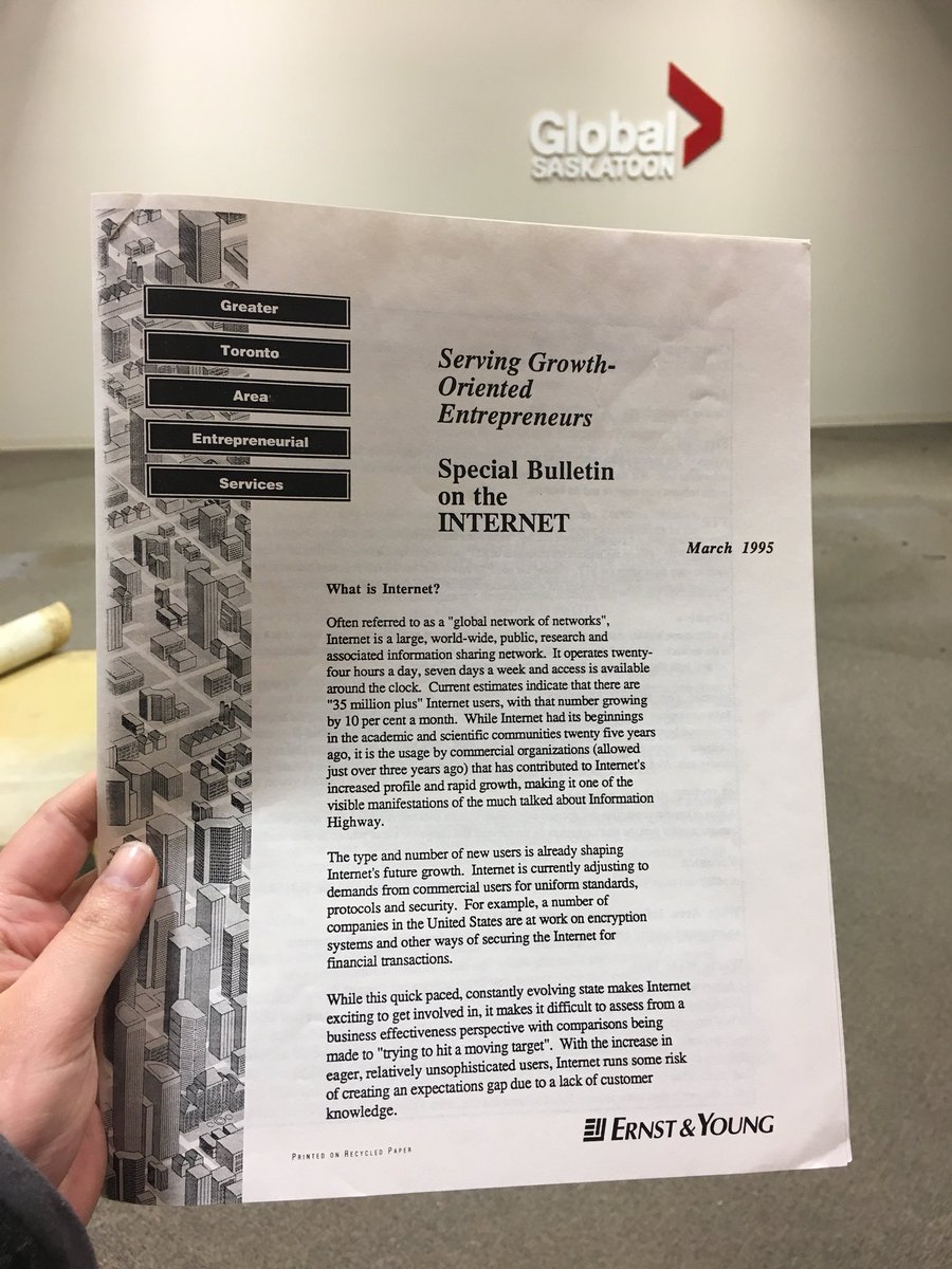 NicoleStillger's tweet image. Newsroom reno @GlobalSaskatoon is really unearthing some gems.

#whatisinternet