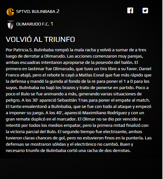 resumen del partido vs <a href="/spbulinbaba/">Sportivo Bulinbaba</a> por parte de @patososal de la <a href="/LIGA_MVD/">LIGA MVD</a> 
mas33.ligamvd.com/show_noticia/1…